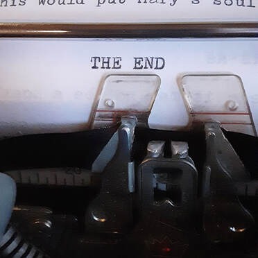 typewritten text, typewriter, the end, short story, ending