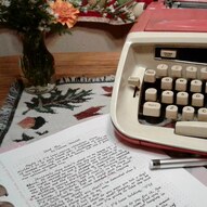 Gasconade Review, Denise Terriah, Good Boy, royal safari deluxe typewriter